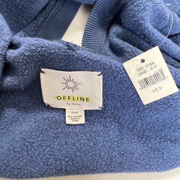 aerie OFFLINE Open Back Sweatshirt Blue New With Tags Size Small - Picture 7 of 11